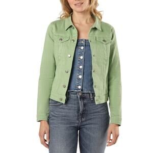 EDDIE BAUER Womens Denim Button Up Utility Jacket Regular Fit Sage Green Size M